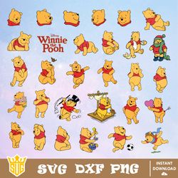 Pooh Bear Svg, Winnie the Pooh Svg, Cricut, Cut Files, Clipart, Silhouette, Printable, Vector Graphics, Digital Download