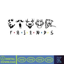 friends horror character svg, horror svg, horror friends svg, halloween svg, cricut cut files, instant download, png,svg