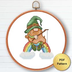St. Patrick Gnome Cross Stitch Pattern