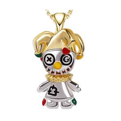 ghost doll circus clown necklace