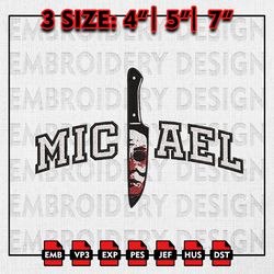 Michael Myers In Kinfe Embroidery files, Horror Characters Embroidery Designs, Halloween Machine Embroidery Pattern