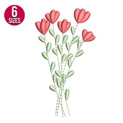 Flower bunch embroidery design, Machine embroidery pattern, Instant Download
