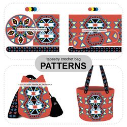 Crochet Bag Pattern, Wayuu Mochila Bag, Crochet Tote Bag, Beach Bag, Shoulder bag, boho handbag pattern/ Double 931, 941