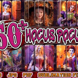 3d halloween movie 20oz skinny tumbler bundle design, 3d halloween characters tumbler png bundle, 20 oz witches tumbler