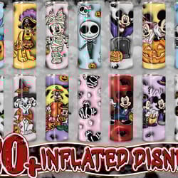 inflated halloween tumbler wrap png bundle, 3d cartoon tumbler wrap design bundle, bubble 20 oz tumbler wrap png, digita