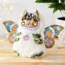 Ooak moth doll, collectible flaffy toy , cute fantasy creature