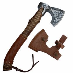 Valhalla Axe is a handcrafted Viking axe that is perfect for camping, hunting, outdoor activities, wood splitting.
