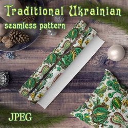 Traditional Ukrainian Floral Seamless Pattern,Boho Floral Repeat Patterns for Commercial Use,Vintage Floral Seamless