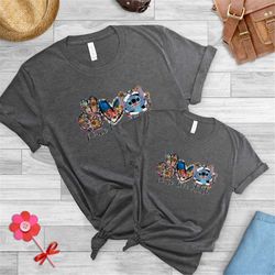 disney shirt, graphic tee, bleach shirt, bleached graphic tee , stitch shirt, lilo and stitch shirt, peace love and stit