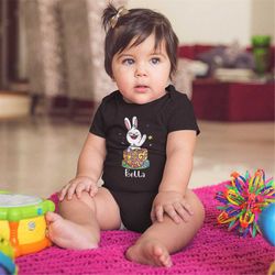 custom easter onesie, personalized christmas, easter & halloween baby body  suit set, custom santa hat onesie