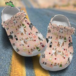 australian shepherd shoes wine pattern baby dog lover funny moment australian shepherd crocs, animal crocs, dog crocs