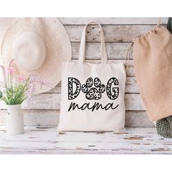 dog mama tote bag, book bag, personalized tote, gift for dog lover, shopping tote bag, dog mom tote bag, dog owner tote