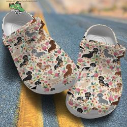 dachshund floral crocs, dachshund dog momdachshund lovers gift crocs shoes, animal crocs, dog crocs, dachshund