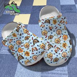 pomeranian dog pattern printeds dog mom pomeranian fans crocs, animal crocs, dog crocs, pomeranian crocs, pomeranian