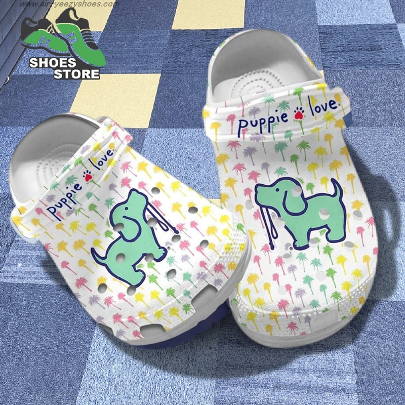 Puppie Love Colorful Coconut Tree Mother's Day Summer For Dog Mom Crocs Shoes.jpg