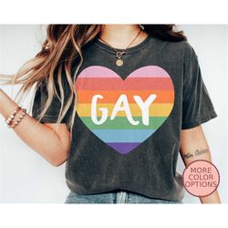 Gay Rainbow Heart Shirt, LGBTQ Pride Support T-Shirt, Pride Gift Ideas, Equality Rights Tee, Rainbow Equality (AP-PRI10)