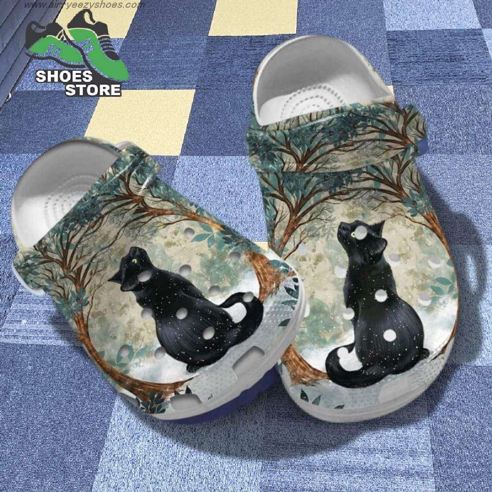 Black Cats Slippers Black Kitty Cat Mom Lovers Cat Family Crocs Shoes.jpg