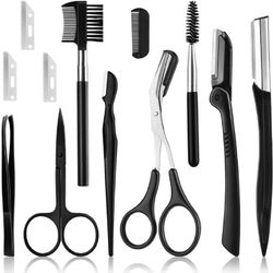 All-In-One Eyebrow Grooming Kit 12-in-1 Multipurpose Trimming, Dermaplaning, and Exfoliating Tools for Men and Women