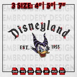 Disneyland Donald Maleficent Embroidery files, Disney Halloween Embroidery Designs, Halloween Machine Embroidery Pattern