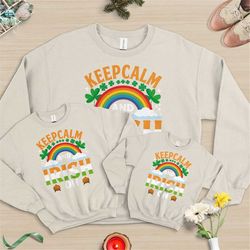 keep calm and irish on sweatshirt, irish sweatshirt, drinking sweatshirt, clover sweatshirt, st patricks day sweatshirt,