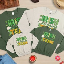 st. patrick's day sweatshirt, shamrock shirt, lucky irish, st. paddy's, four leaf clover, drinking sweatshirt, shenaniga