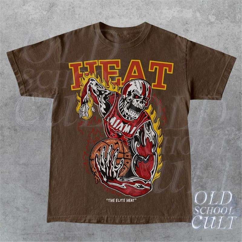 Vintage Miami Heat Skeleton Basketball T-Shirt, Vintage NBA