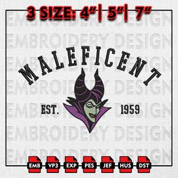 Maleficent Est Halloween Embroidery files, Disney Halloween Embroidery Designs, Halloween Machine Embroidery Pattern