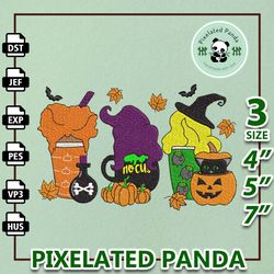 hocus pocus fall coffee embroidery , fall halloween coffee design, pocus halloween embroidery , coffee drink late cozy e