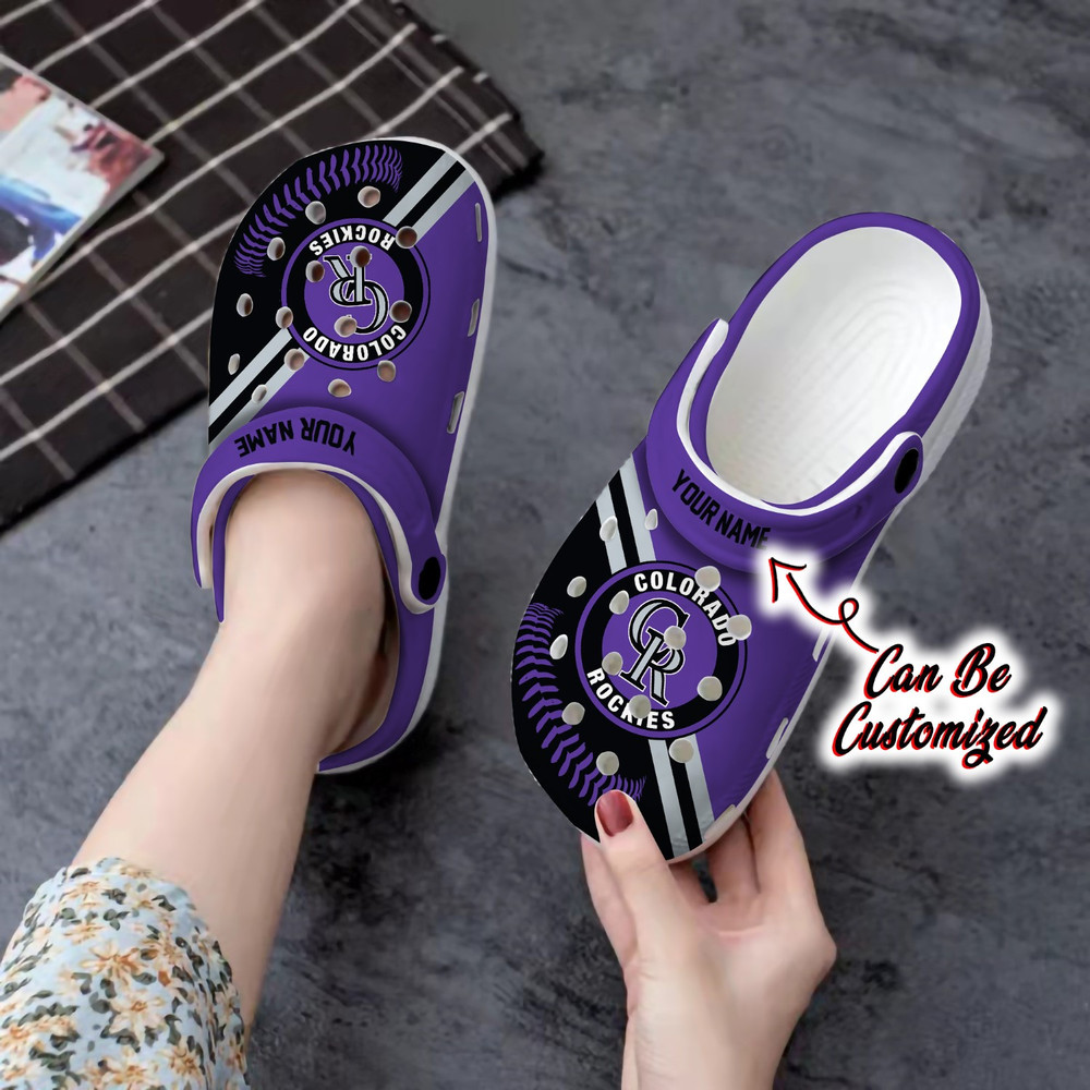 Colorado Rockies Personalized Baseball Logo Team Clog, Baseball Crocs Shoes.jpg