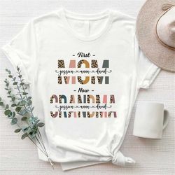 first mom now grandma custom names t-shirt, personalized nana shirt, leopard print shirt, mothers day gift, gift for mom