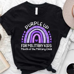 military kids shirt, purple rainbow military child shirt, purple up shirt, military mom appreciation sweatshirt, milita