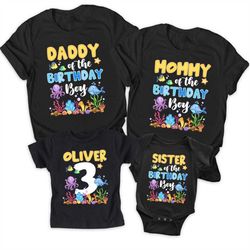 sea aquarium family birthday boy shirts, ocean sea birthday shirt, family birthday shirt, sea animals birthday, ocean an