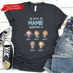 personalized papy mamie french grandma grandpa belongs t shirt , mother's day shirt, father's day shirt, custom mom dad