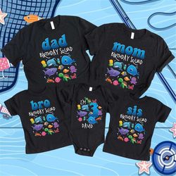 family matching ocean sea underwater birthday shirts personalized under the sea animals birthday party family birthday o