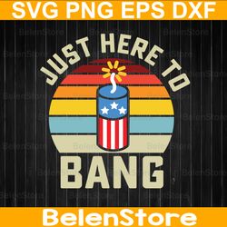 just here to bang fireworks svg, funny 4th of july svg, patriotic svg, cricut, svg files, cut file, dxf, png, svg