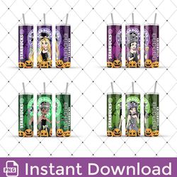 bundle 20 oz halloween starbucks tumbler wrap, halloween tumbler wrap, princess tumbler, trick or treat, png download