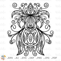 floral coloring pattern pdf, floral patten svg, floral patten clipart png, floral patten dxf, stencil template svg