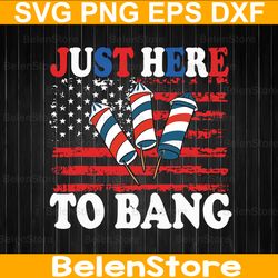 i'm just here to bang svg, fireworks 4th of july svg, firecracker svg, cricut, svg files, cut file, dxf, png, svg