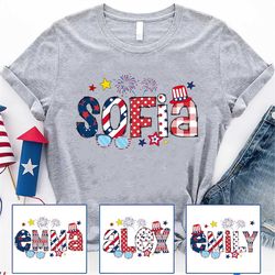 personalized fourth of july kids name shirt cute patriotic name toddler shirt, custom name toddler shirt, happy usa inde