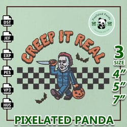 creep it real embroidery, micheal myers embroidery, haddonfield embroidery, halloween embroidery, retro halloween, insta