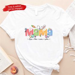 easter mama shirt, personalized grandma shirt, easter gift for mama , easter shirt, mom shirt with grandkids name, nana