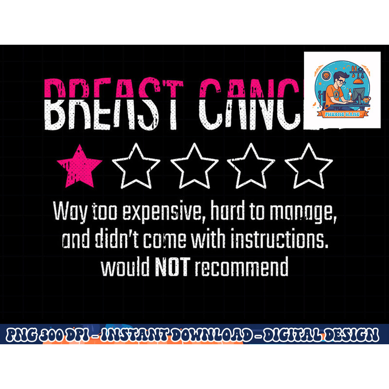 1 Star Rating Breast Cancer Awareness Funny Fighter T-Shirt copy.jpg