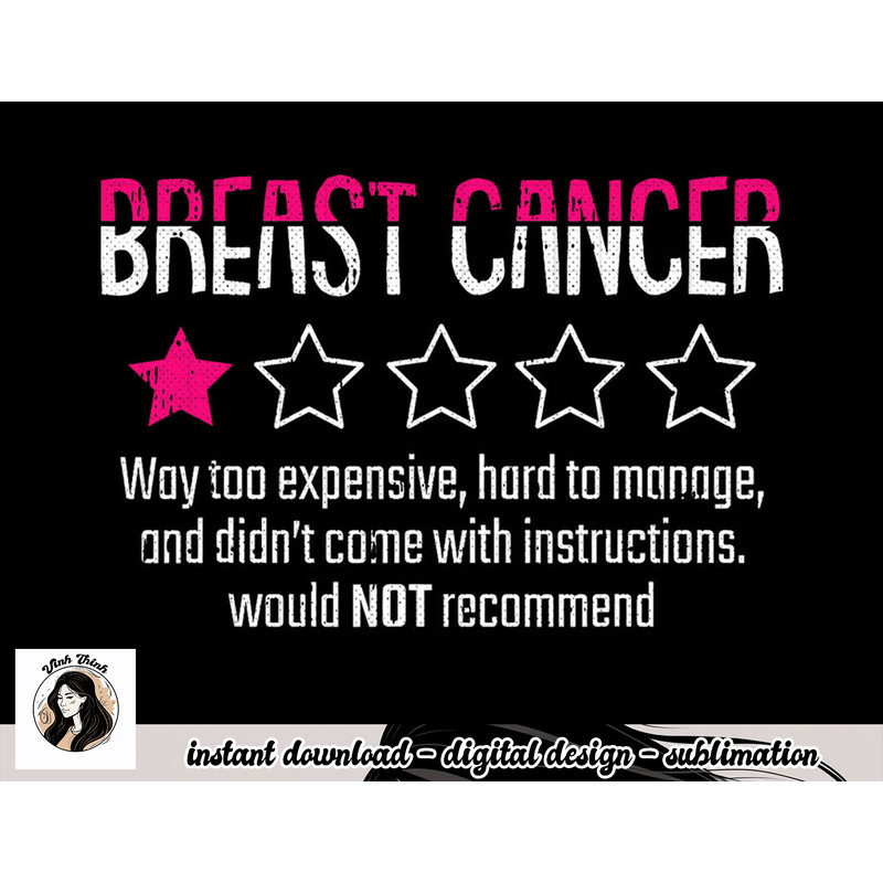 1 Star Rating Breast Cancer Awareness Funny Fighter T-Shirt copy.jpg