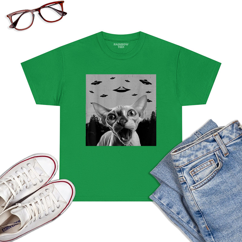 Alien-UFO-Funny-Sphynx-Cat-Lover-Men-Women-Kids-T-Shirt-Irish-Green.jpg