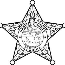 FLORIDA  SHERIFF BADGE HARDEE COUNTY VECTOR FILE Black white vector outline or line art file