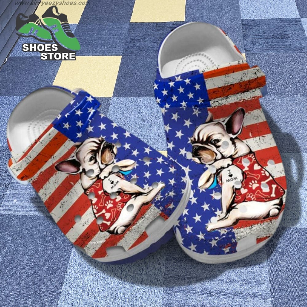 French Bulldog Puppy I Love Moms Crocs, Mother's Day Gifts.jpg
