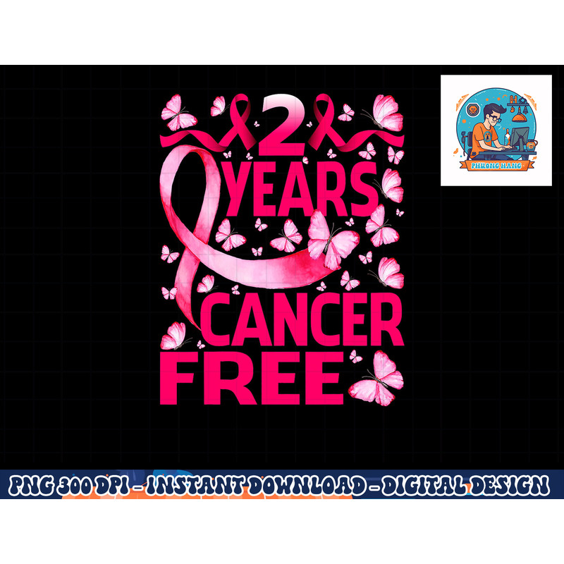 2 Years Breast Cancer Free Survivor Butterfly T-Shirt copy.jpg