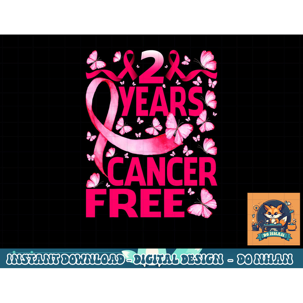2 Years Breast Cancer Free Survivor Butterfly T-Shirt copy.jpg