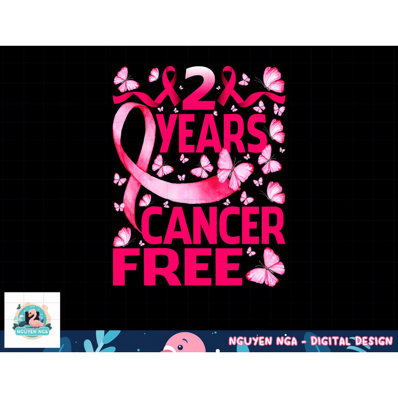 2 Years Breast Cancer Free Survivor Butterfly T-Shirt copy.jpg