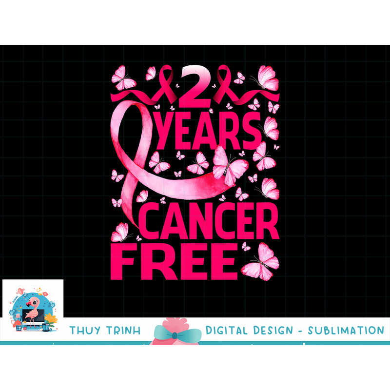 2 Years Breast Cancer Free Survivor Butterfly T-Shirt copy.jpg